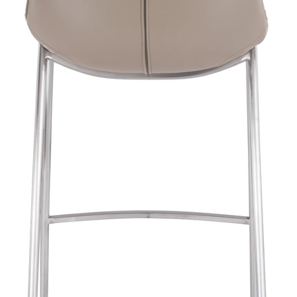 Magnus Barstool (Set of 2) Brown & Silver Barstools TriadCommerceInc   