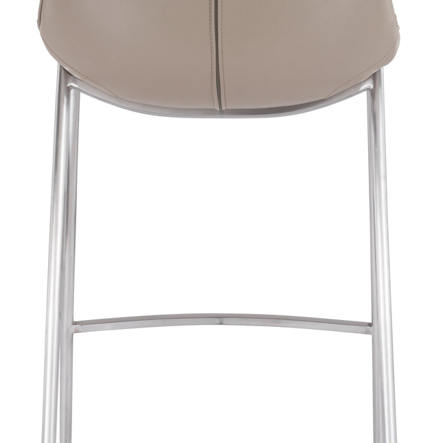 Magnus Barstool (Set of 2) Brown & Silver Barstools TriadCommerceInc   