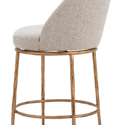 Nordhavn Swivel Counter Stool Beige & Gold Counter Stools TriadCommerceInc   