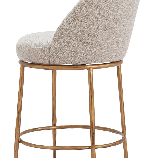 Nordhavn Swivel Counter Stool Beige & Gold Counter Stools TriadCommerceInc   