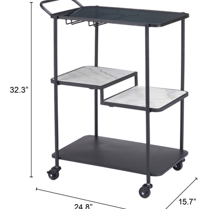 Constanza Bar Cart Black Storage TriadCommerceInc   