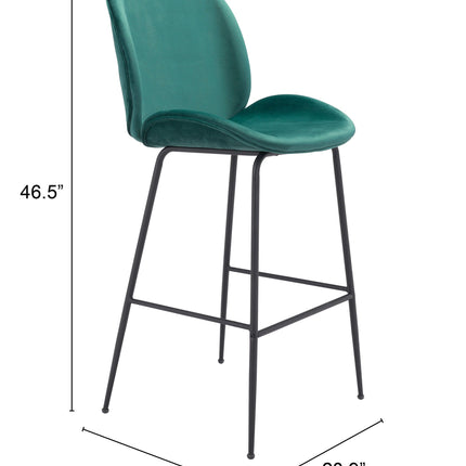 Miles Barstool Green Barstools [TriadCommerceInc]   