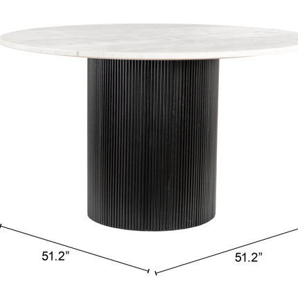 Izola Dining Table White & Black Tables TriadCommerceInc   