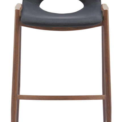 Desi Barstool (Set of 2) Black & Walnut Barstools [TriadCommerceInc]   