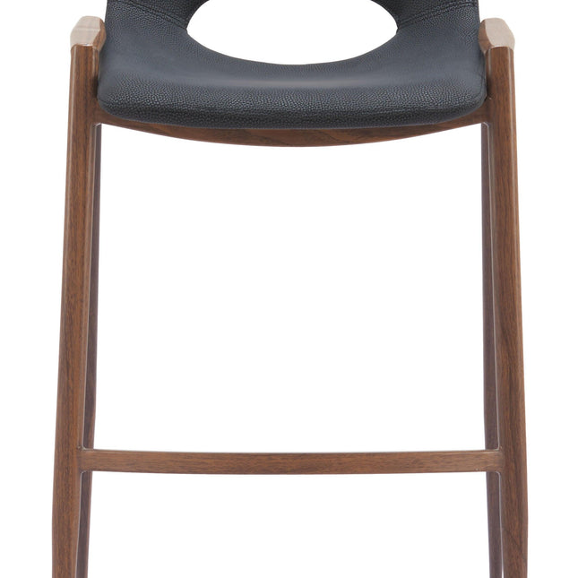 Desi Barstool (Set of 2) Black & Walnut Barstools TriadCommerceInc   