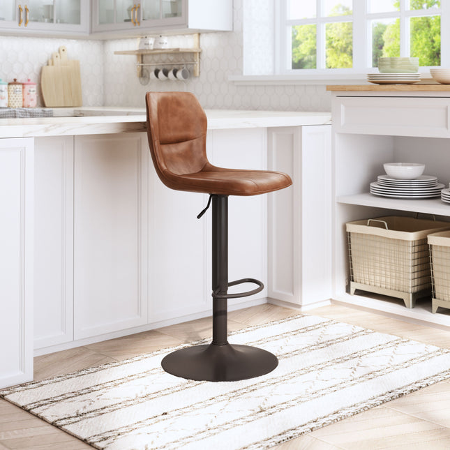 Vital Barstool Vintage Brown & Dark Bronze Barstools TriadCommerceInc   