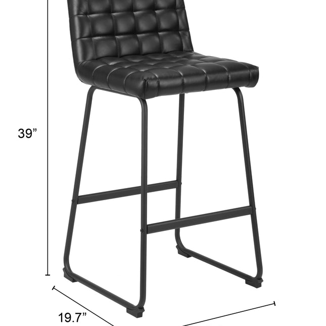 Pago Barstool (Set of 2) Black Barstools TriadCommerceInc   