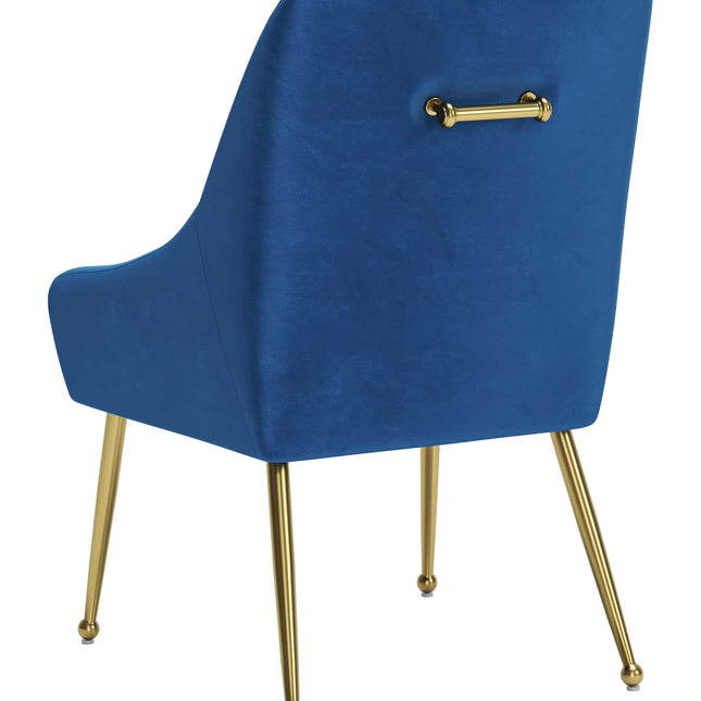 Maxine Dining Chair Navy Blue & Gold Chairs TriadCommerceInc   