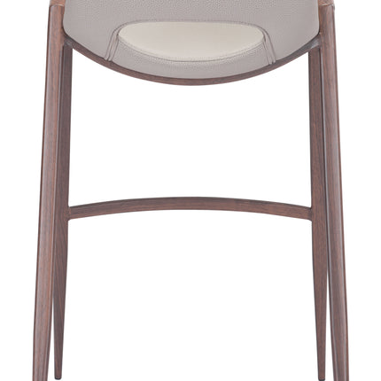 Desi Barstool (Set of 2) Beige & Walnut Barstools TriadCommerceInc   