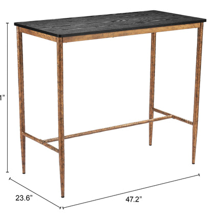 Nida Bar Table Black & Bronze Tables [TriadCommerceInc]   