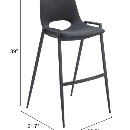 Desi Barstool (Set of 2) Black Barstools TriadCommerceInc   