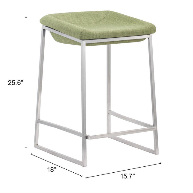 Lids Counter Stool (Set of 2) Green Counter Stools TriadCommerceInc   