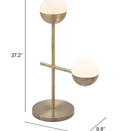 Waterloo Table Lamp White & Bronze Table Lamps TriadCommerceInc   