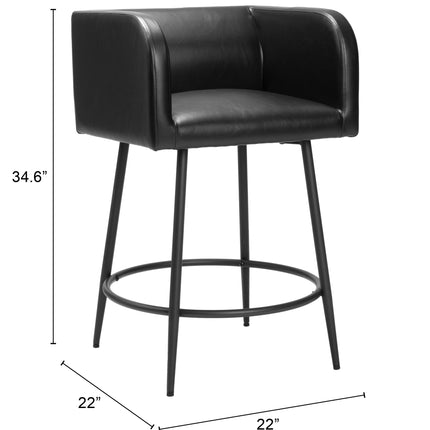 Horbat Counter Stool (Set of 2) Black Counter Stools TriadCommerceInc   