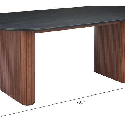 Lassig Dining Table Black & Walnut Tables [TriadCommerceInc]   