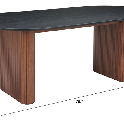 Lassig Dining Table Black & Walnut Tables TriadCommerceInc   