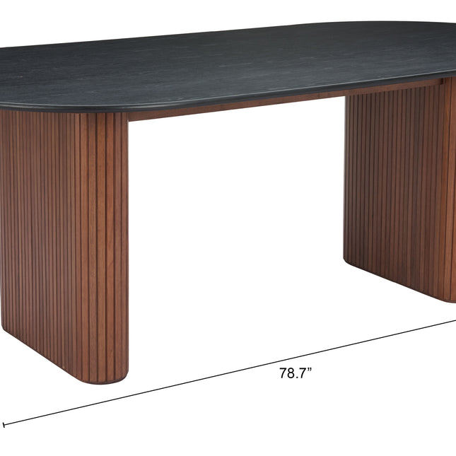 Lassig Dining Table Black & Walnut Tables TriadCommerceInc   