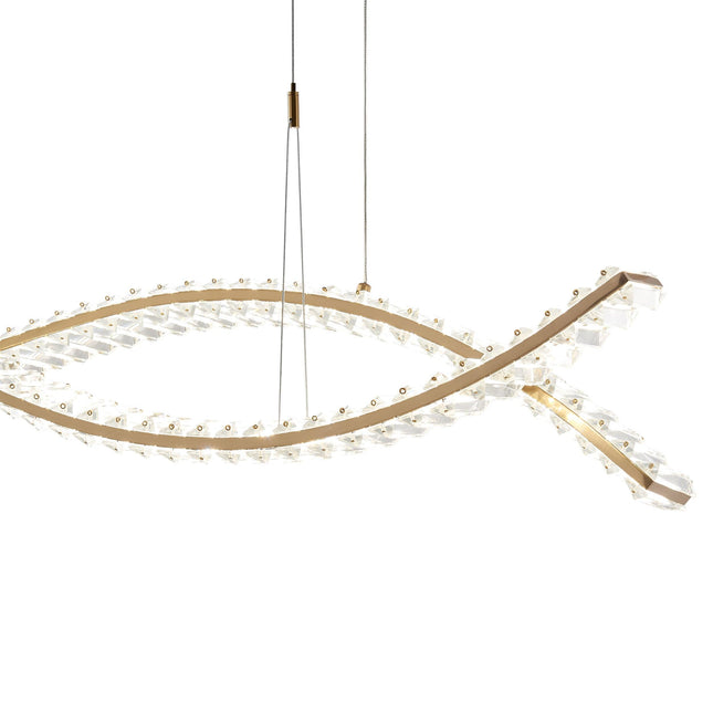 Charlotte Brushed Gold 40-Watt, Integrated Led, Chandelier Chandeliers TriadCommerceInc   