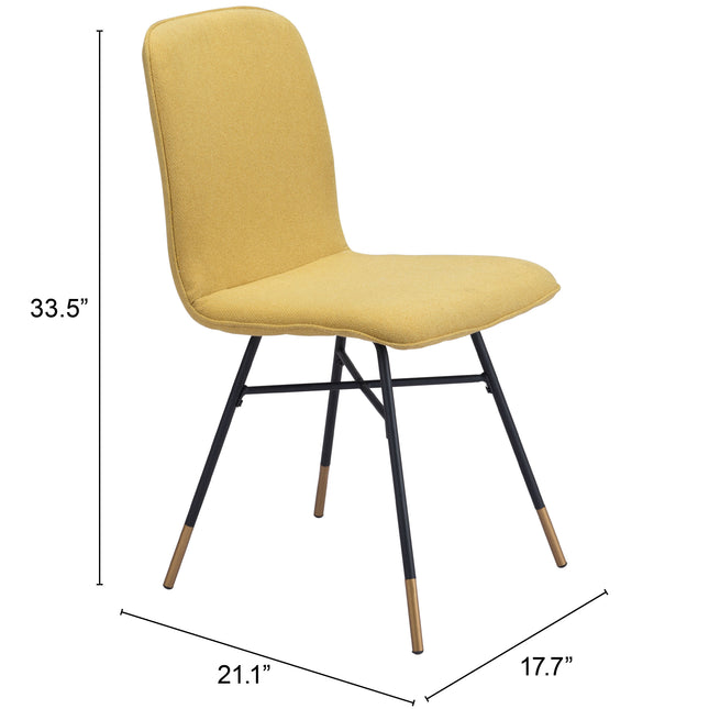 Var Dining Chair (Set of 2) Yellow Chairs TriadCommerceInc   