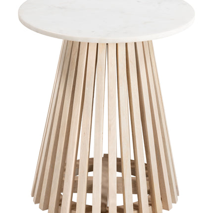 Mazara Side Table White & Natural Side Tables TriadCommerceInc   