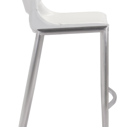 Ace Barstool (Set of 2) White & Silver Barstools TriadCommerceInc   