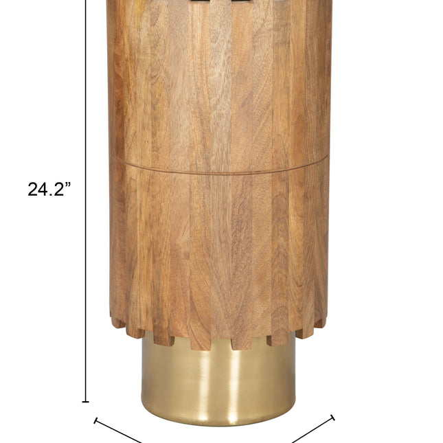 Bombay Drink Table Natural Side Tables TriadCommerceInc   