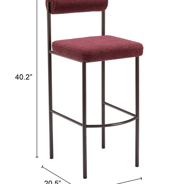 Livorno Barstool (Set of 2) Red & Bronze Barstools TriadCommerceInc   