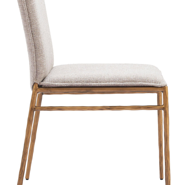 Nordvest Dining Chair Beige & Gold Chairs TriadCommerceInc   