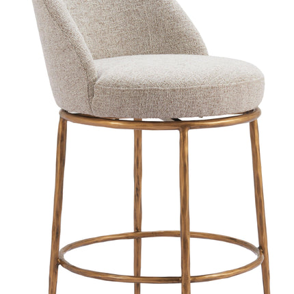 Nordhavn Swivel Counter Stool Beige & Gold Counter Stools TriadCommerceInc Default Title  