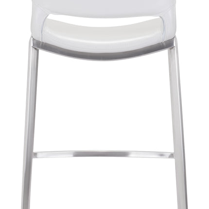 Ace Barstool (Set of 2) White & Silver Barstools TriadCommerceInc   