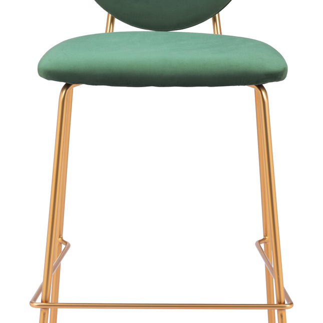 Odessa Barstool (Set of 2) Green & Gold Barstools TriadCommerceInc   