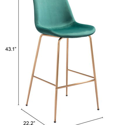 Tony Barstool Green & Gold Barstools [TriadCommerceInc]   