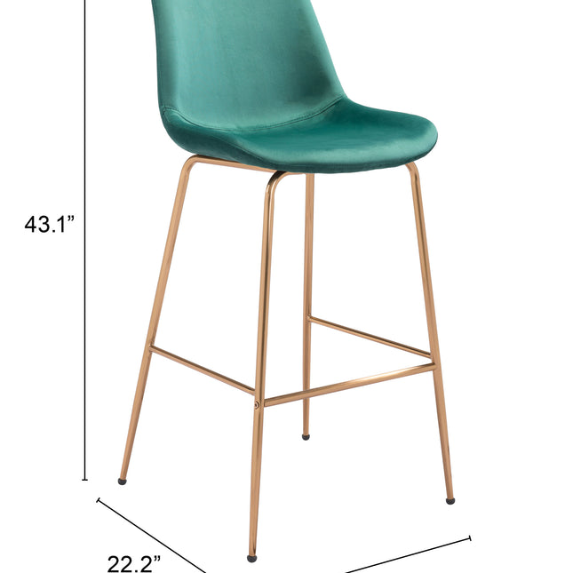 Tony Barstool Green & Gold Barstools TriadCommerceInc   