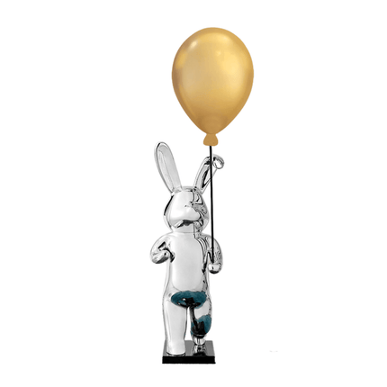 Chrome Bunny Gold Balloon Sculpture TriadCommerceInc   