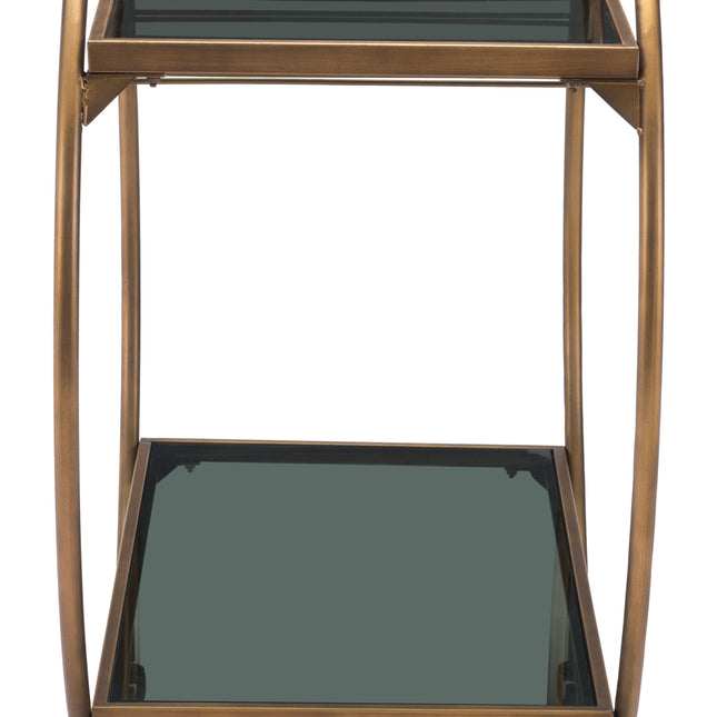 Arc Bar Cart Brass & Black Storage TriadCommerceInc   