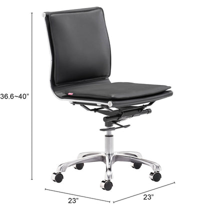 Lider Plus Armless Office Chair Black Chairs TriadCommerceInc   