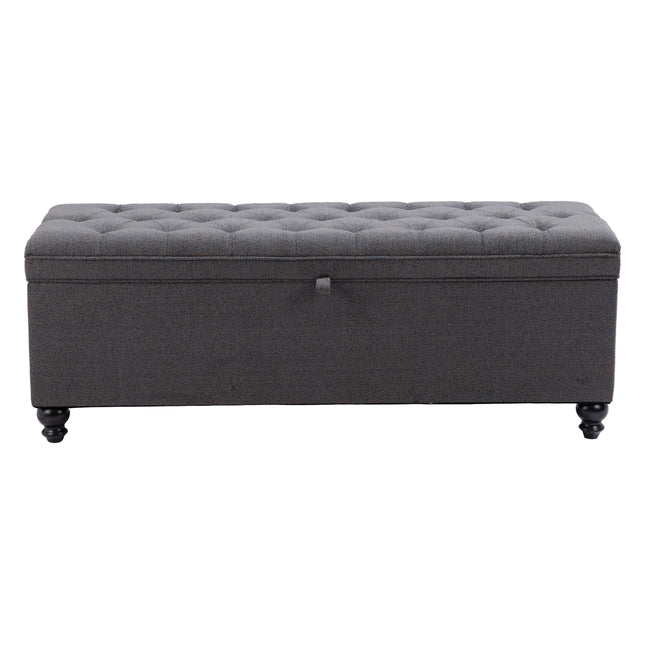 Halifax Storage Bench Gravel Gray Benches [TriadCommerceInc]   