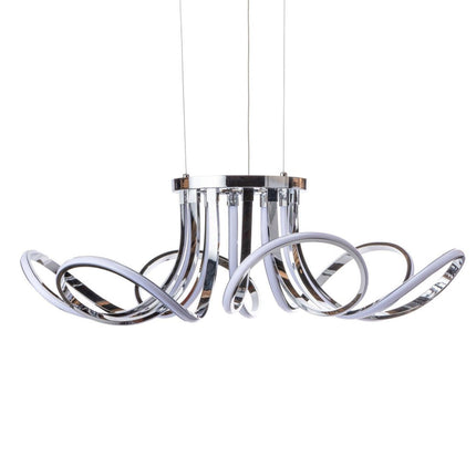 6 Petal Flower LED Strip Chandelier // Chrome and Dimmable Chandeliers-Pendants-Hanging Lights [TriadCommerceInc]   