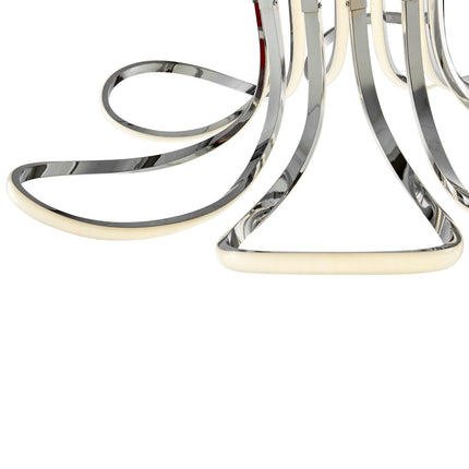 6 Petal Flower LED Strip Flush Mount Lamp // Chrome and Dimmable Chandeliers-Pendants-Hanging Lights [TriadCommerceInc]   
