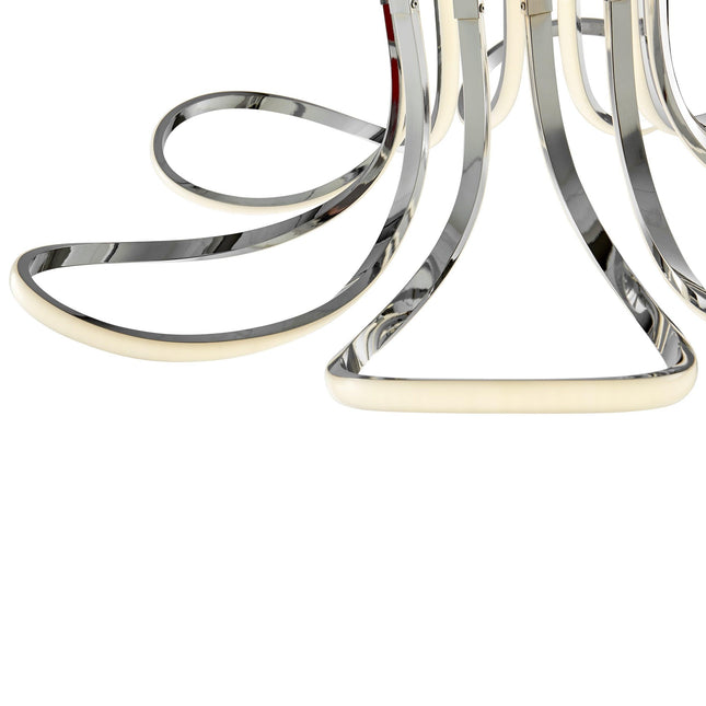 6 Petal Flower LED Strip Flush Mount Lamp // Chrome and Dimmable Chandeliers TriadCommerceInc   