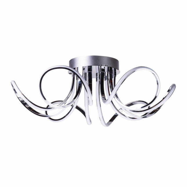 6 Petal Flower LED Strip Flush Mount Lamp // Chrome and Dimmable Chandeliers TriadCommerceInc   