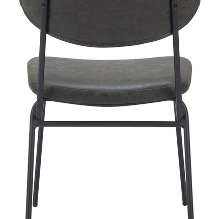 Charon Dining Chair (Set of 2) Vintage Black Chairs TriadCommerceInc   