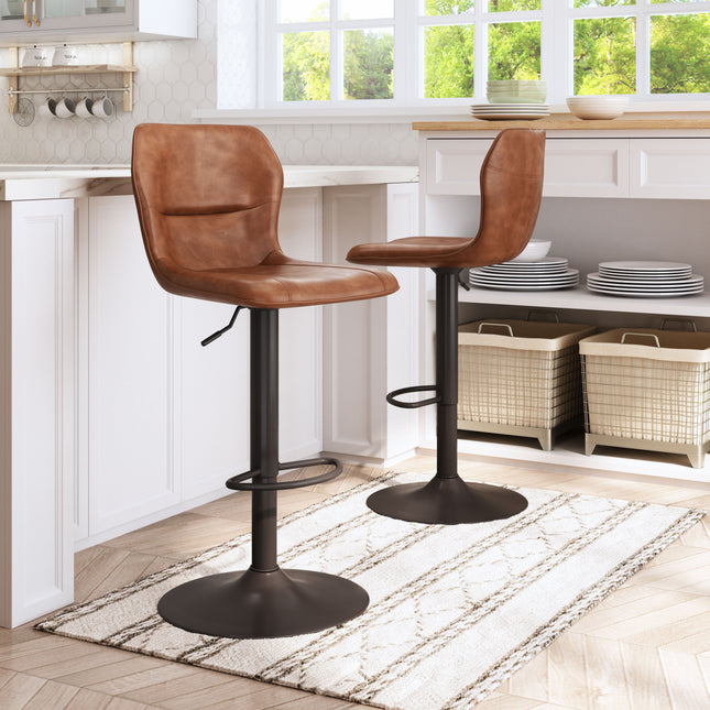 Vital Barstool Vintage Brown & Dark Bronze Barstools TriadCommerceInc   