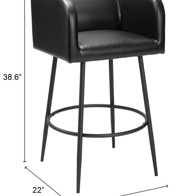 Horbat Barstool (Set of 2) Black Barstools TriadCommerceInc   