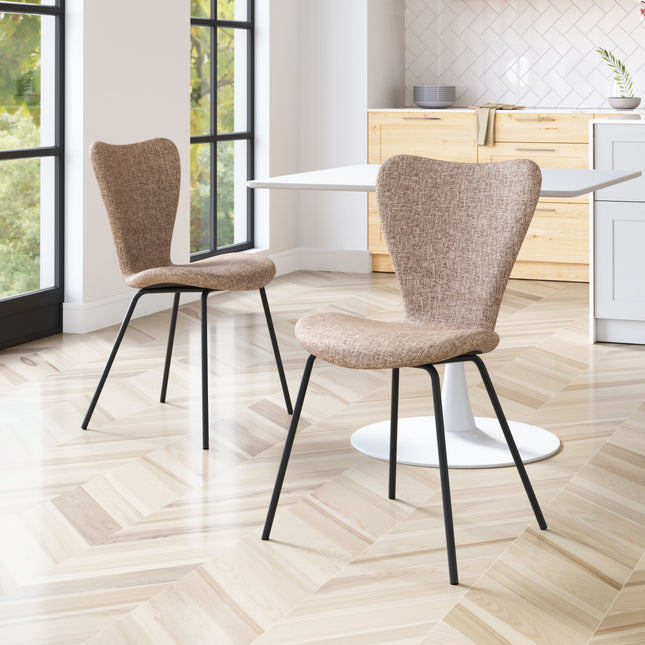 Tollo Dining Chair (Set of 2) Brown Chairs TriadCommerceInc   