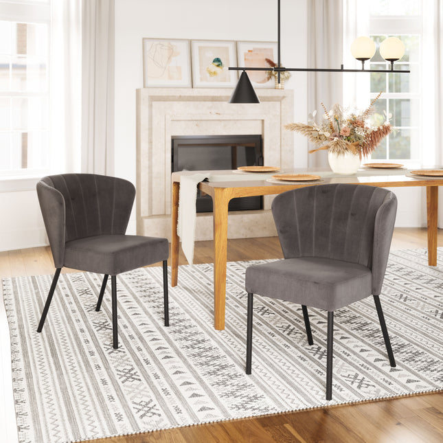 Aimee Dining Chair (Set of 2) Gray Chairs TriadCommerceInc   