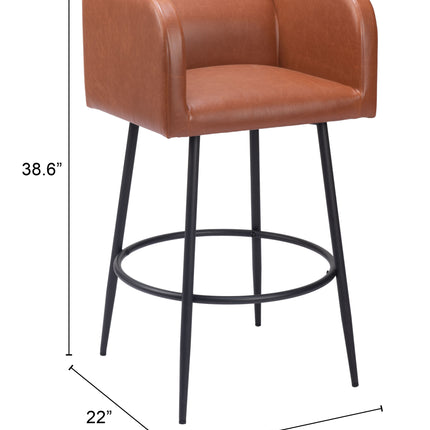 Horbat Barstool (Set of 2) Brown Barstools [TriadCommerceInc]   