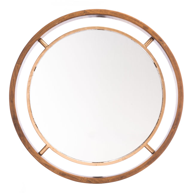 Round Gold Mirror Brown & Gold Mirrors [TriadCommerceInc]   