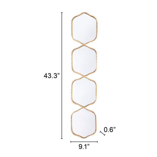 Four Hex Mirror Gold Mirrors [TriadCommerceInc]   