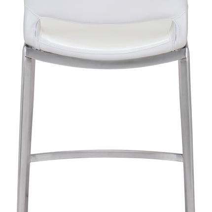 Ace Counter Stool (Set of 2) White & Silver Counter Stools TriadCommerceInc   